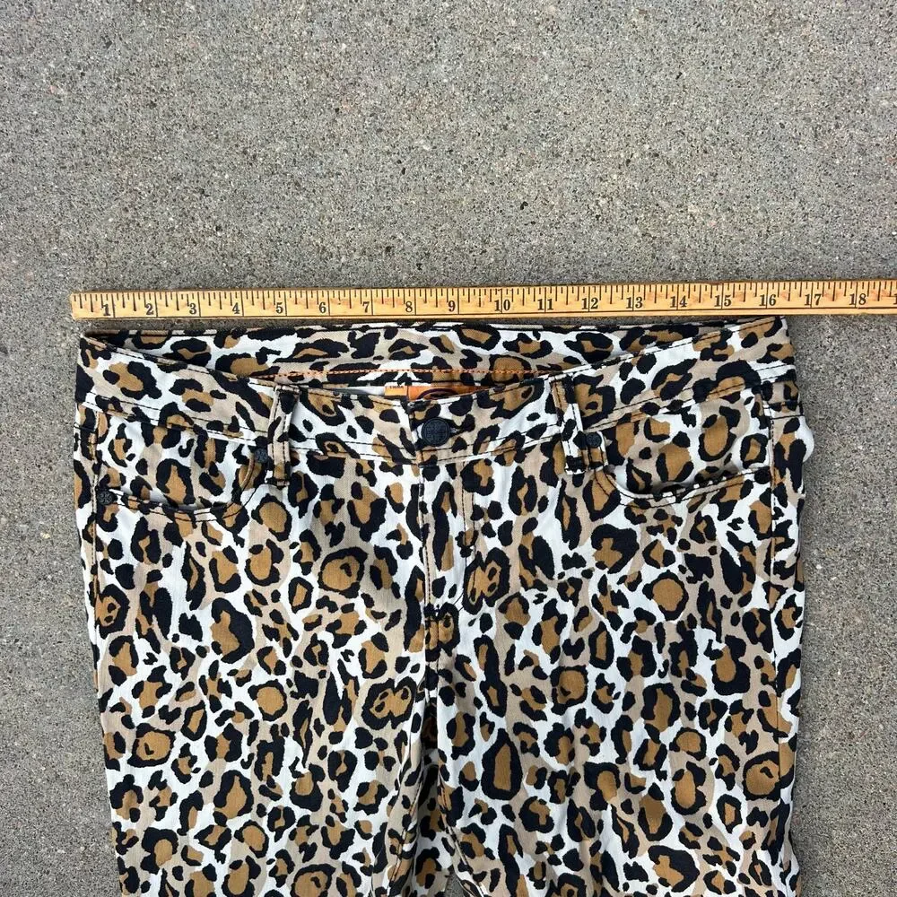 Tory Burch Leopard Cheetah Animal Print Low Rise Super Skinny Jeans Size 30
